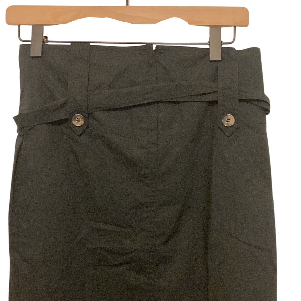 Theory Button Belted Accent Retro 60's Fit Pencil Skirt  Formal Jackie Kennedy