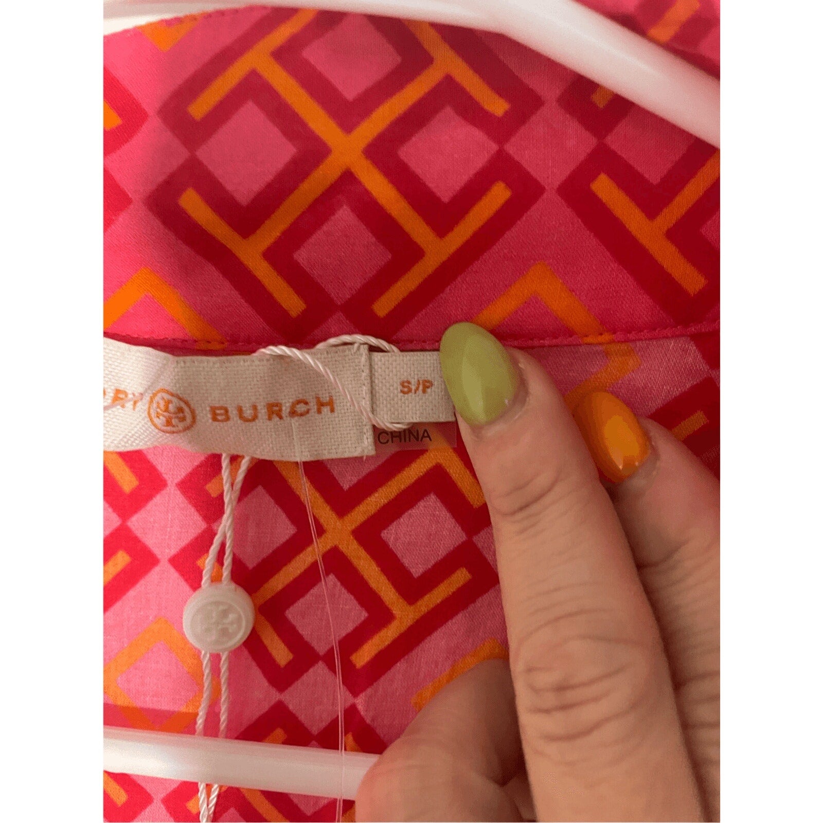 NWOT Tori Burch Honeysuckle Cotton Resortwear Printed Red Pink Tunic