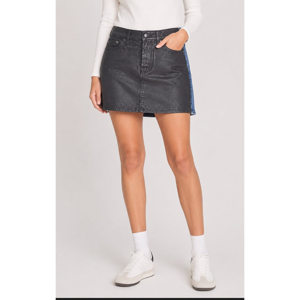 7 For All Mankind Dual Tone Reversible Denim Mini Y2K Skirt