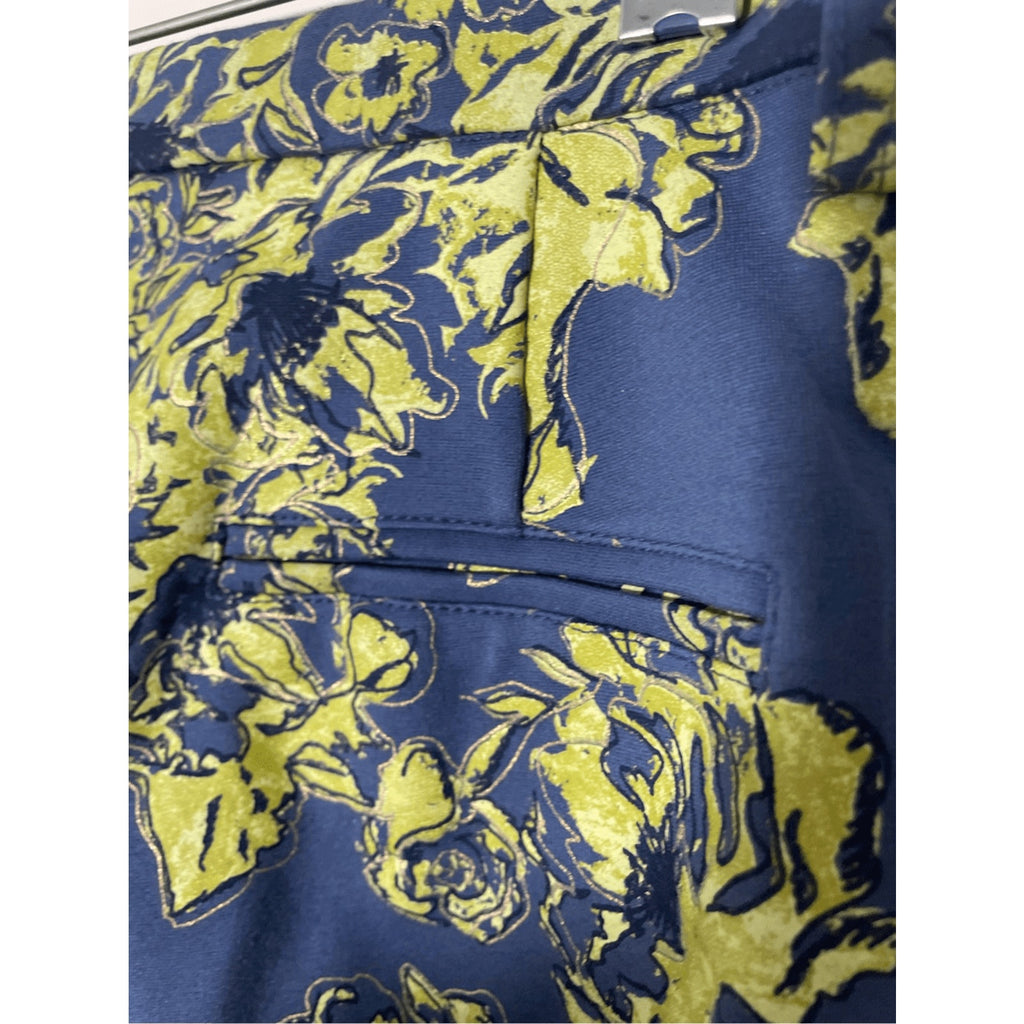 Soft Surroundings Women's Elisabetta Ankle Pants Blue Green Floral Size Large