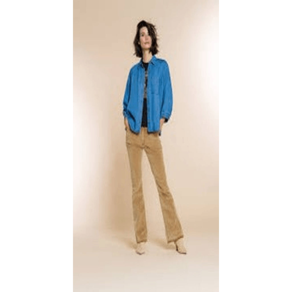 Women High Rise Geisha Jeans Flared Bootcut Tan Denim Caramel size S