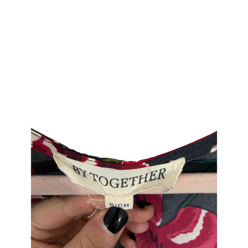 By Together Kimono Shirt Women S Blouse Multicolor Floral Sleeve Open Front