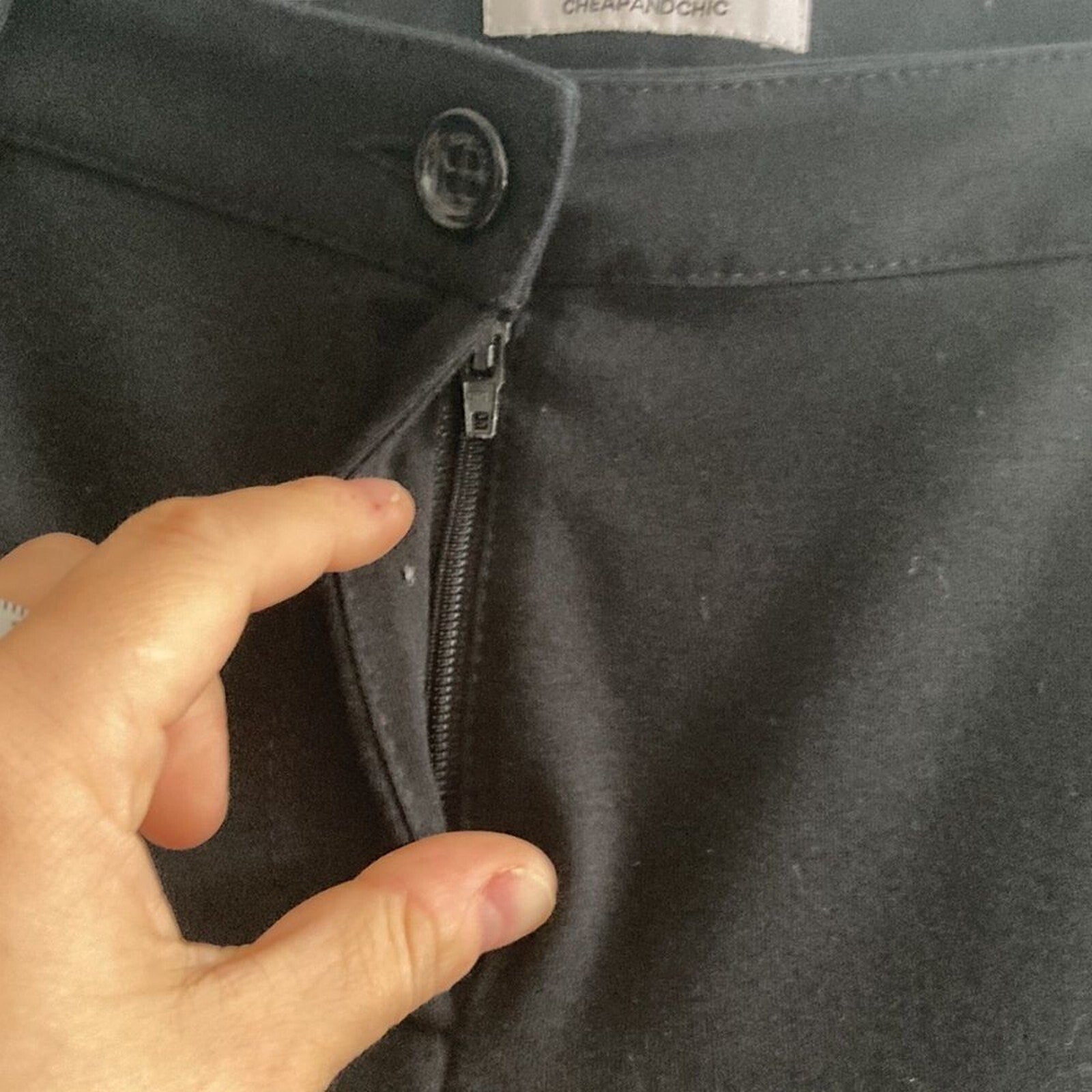 Moschino Cheap and Chic Black Straight Modest Stretchy Skinny Jeans sz 8