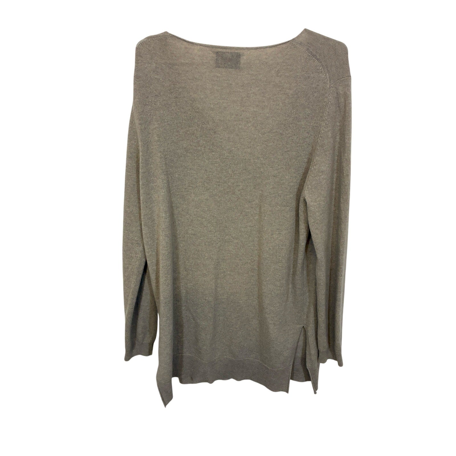 NWOT Allude Cashmere Women Sweater Preppy Nude Taupe Brown V-Neck Minimalist