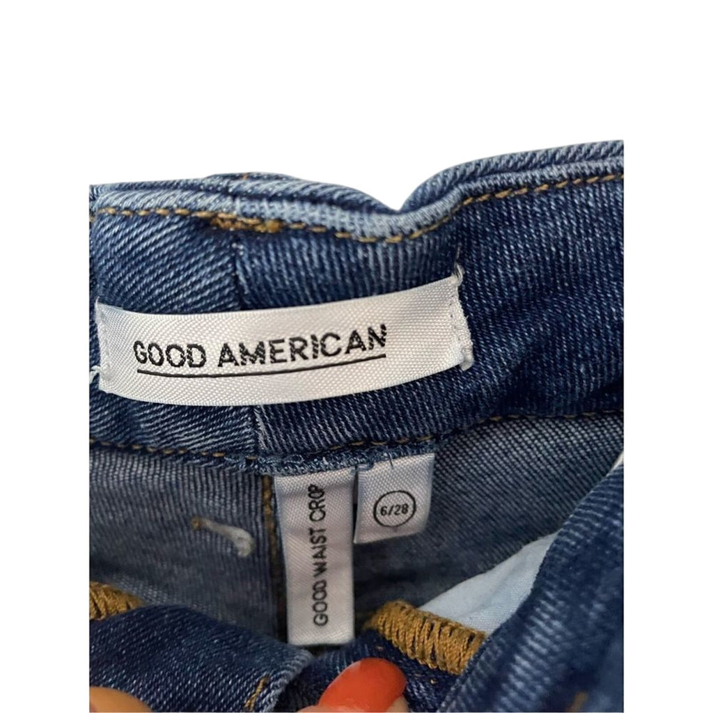GOOD American  SKINNY GOOD WAIST CROPPED  Dark Wash JEANS SZ 6