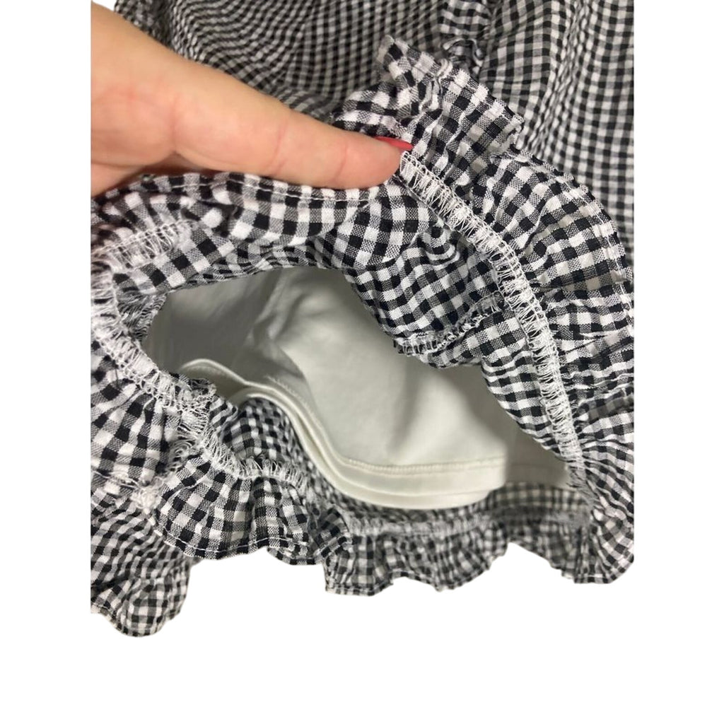 NWT Hyfve Checkered Gingham Printed NASCAR Retro Pin Up Costume Ruffle Shorts