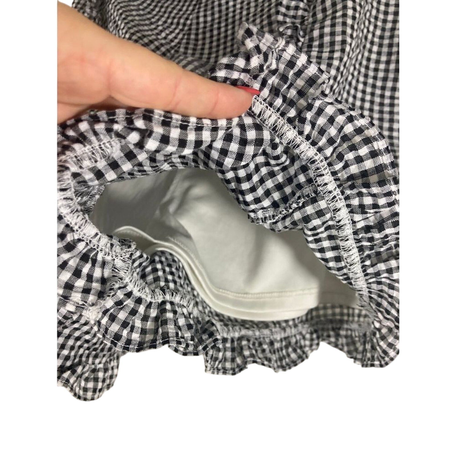 NWT Hyfve Checkered Gingham Printed NASCAR Retro Pin Up Costume Ruffle Shorts