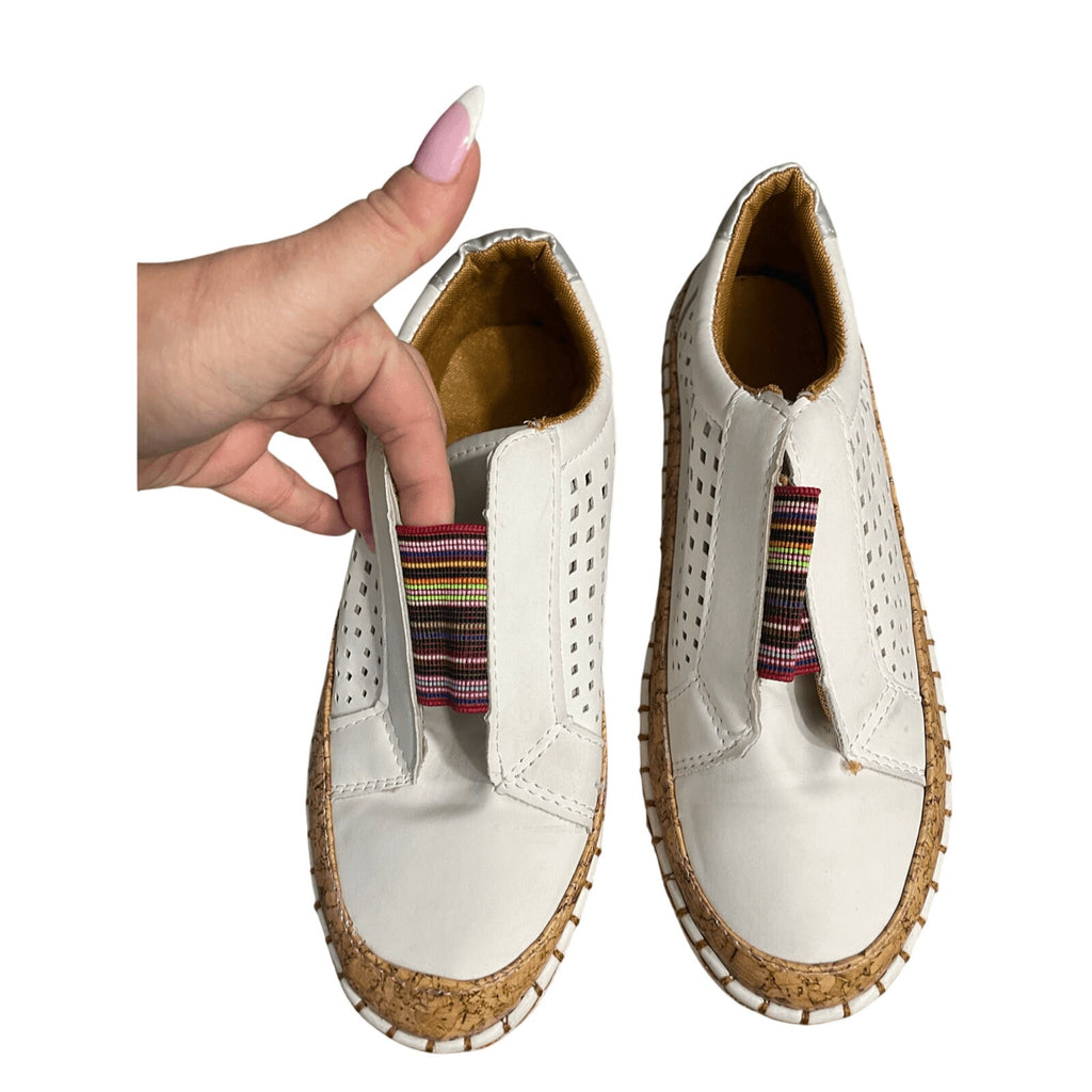 SZ. 39/ 8.5 US Women's Slip On Faux Cork Sneakers Casual Comfort Cozy Boho