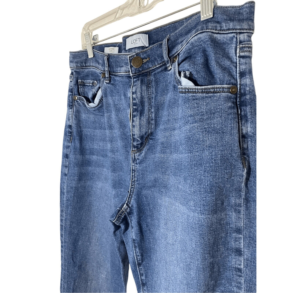 Loft Women's High Rise Flare Boot Cut Jeans Business Casual Denim Western Sz 10
