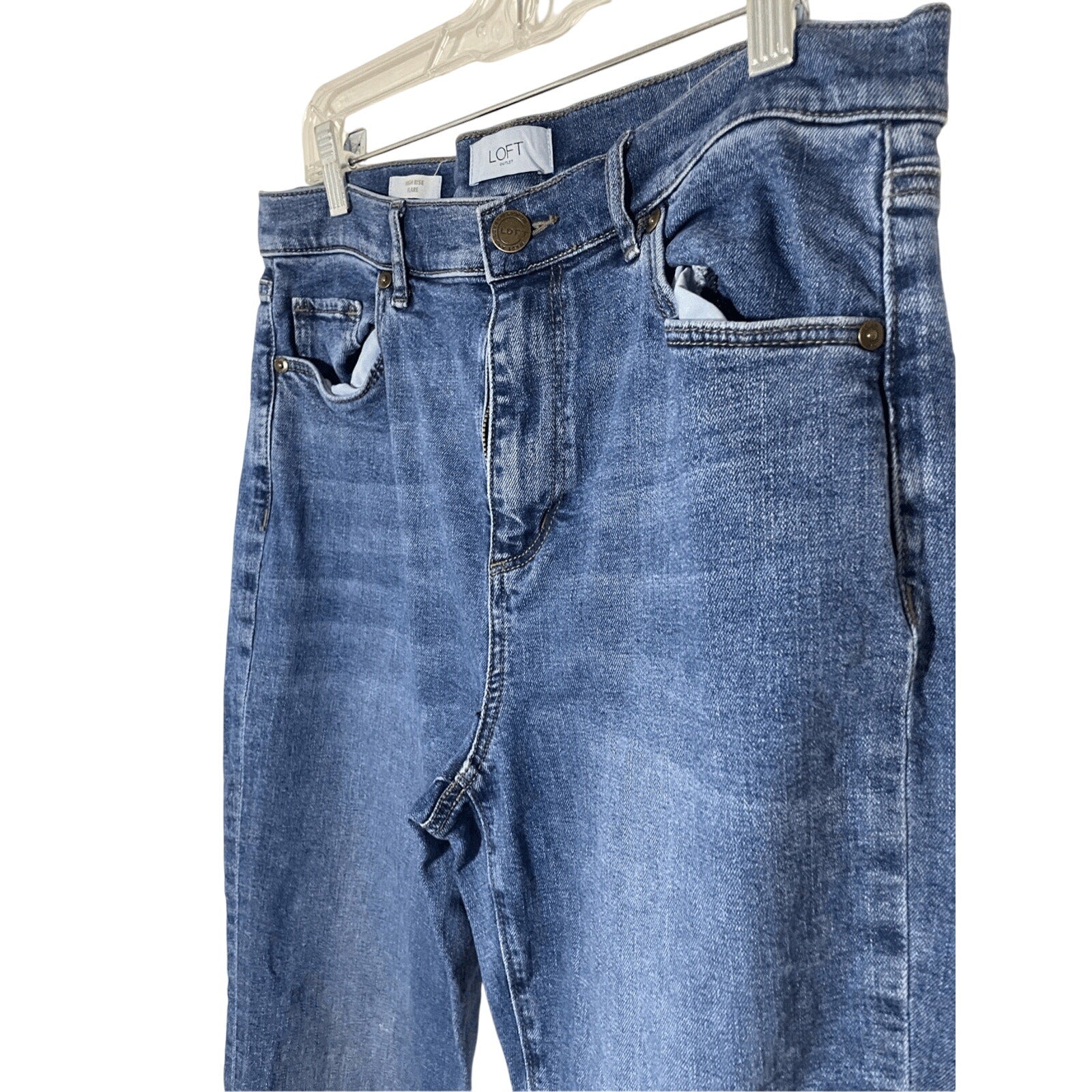 Loft Women's High Rise Flare Boot Cut Jeans Business Casual Denim Western Sz 10