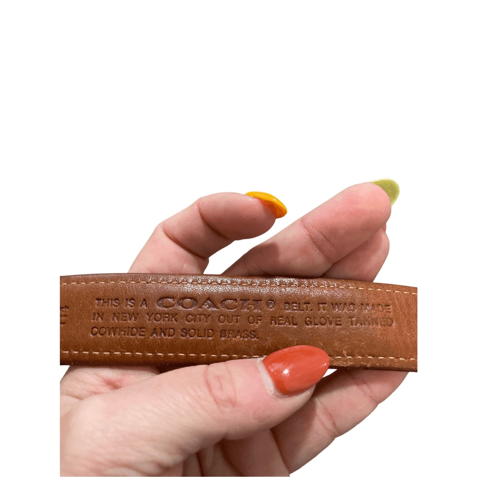 Vintage Coach Women's Brown Leather Quiet Luxury Belt 26IN/65CM