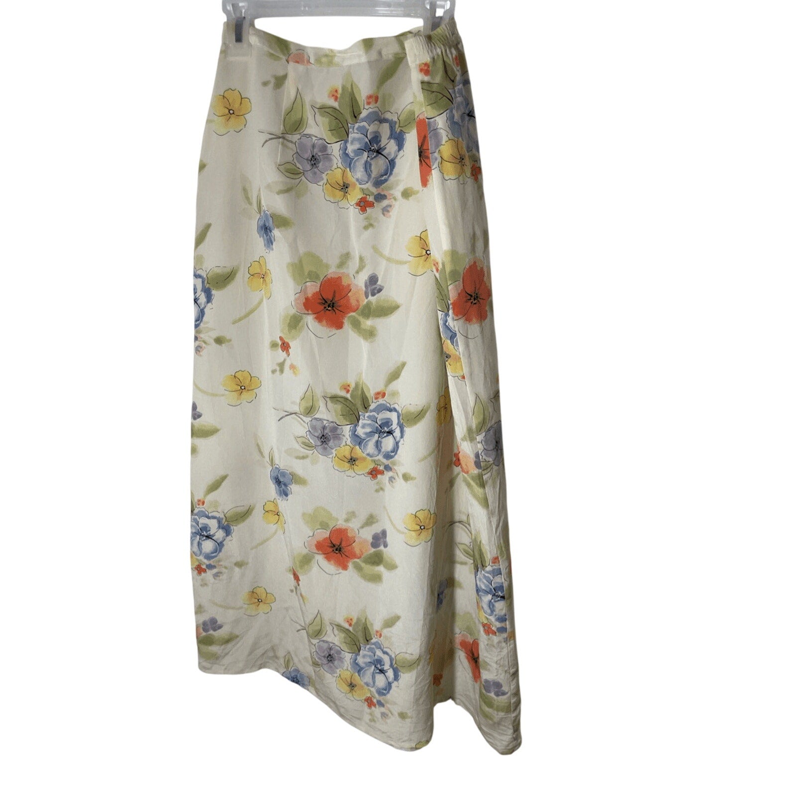 Vintage 10P Silk Women's Jennifer Moore Midi Floral Cottagecore Skirt