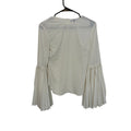 Asilio Built Of Glass Top White Long Pleat Sleeve Blouse XS Victorian CastleCore