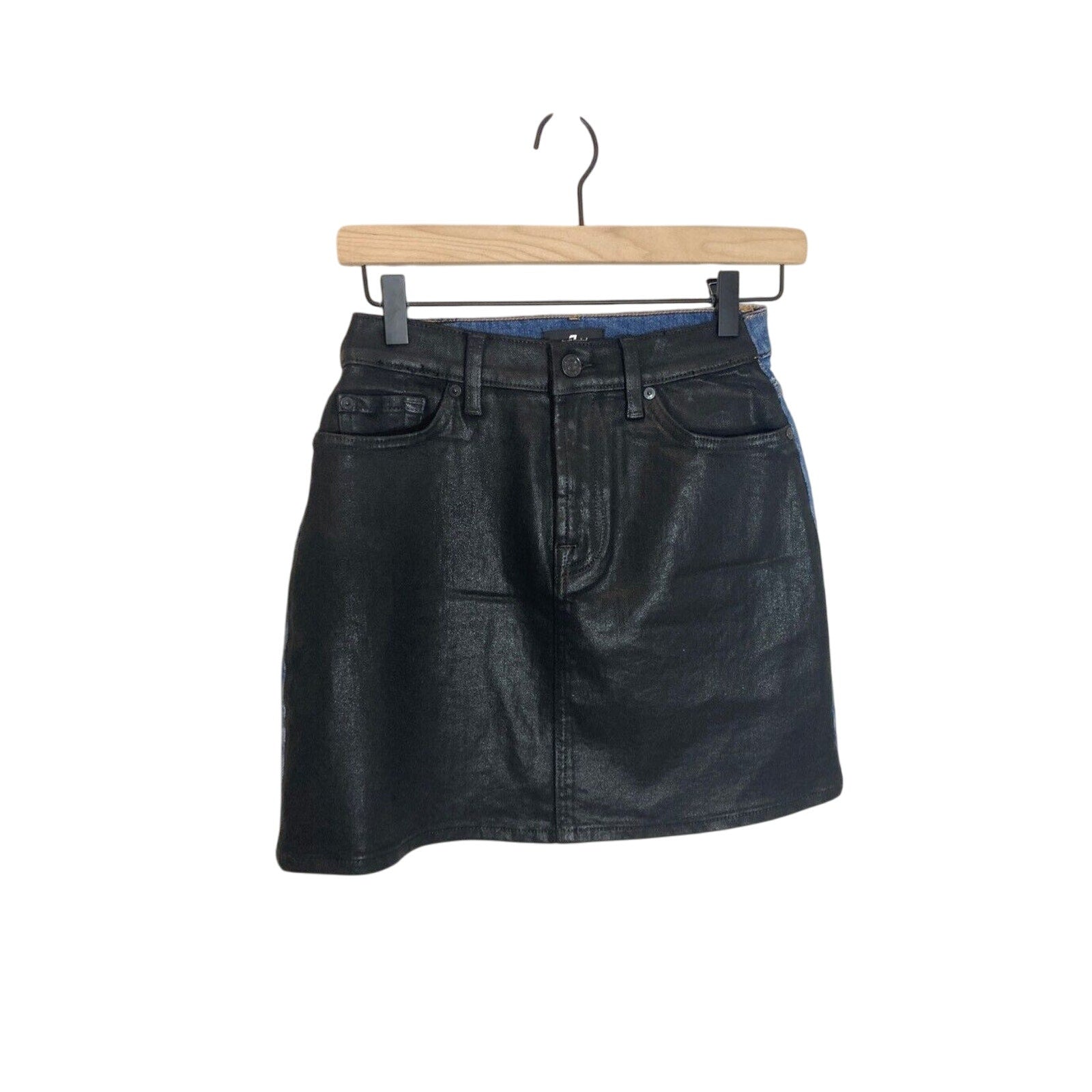 7 For All Mankind Dual Tone Reversible Denim Mini Y2K Skirt