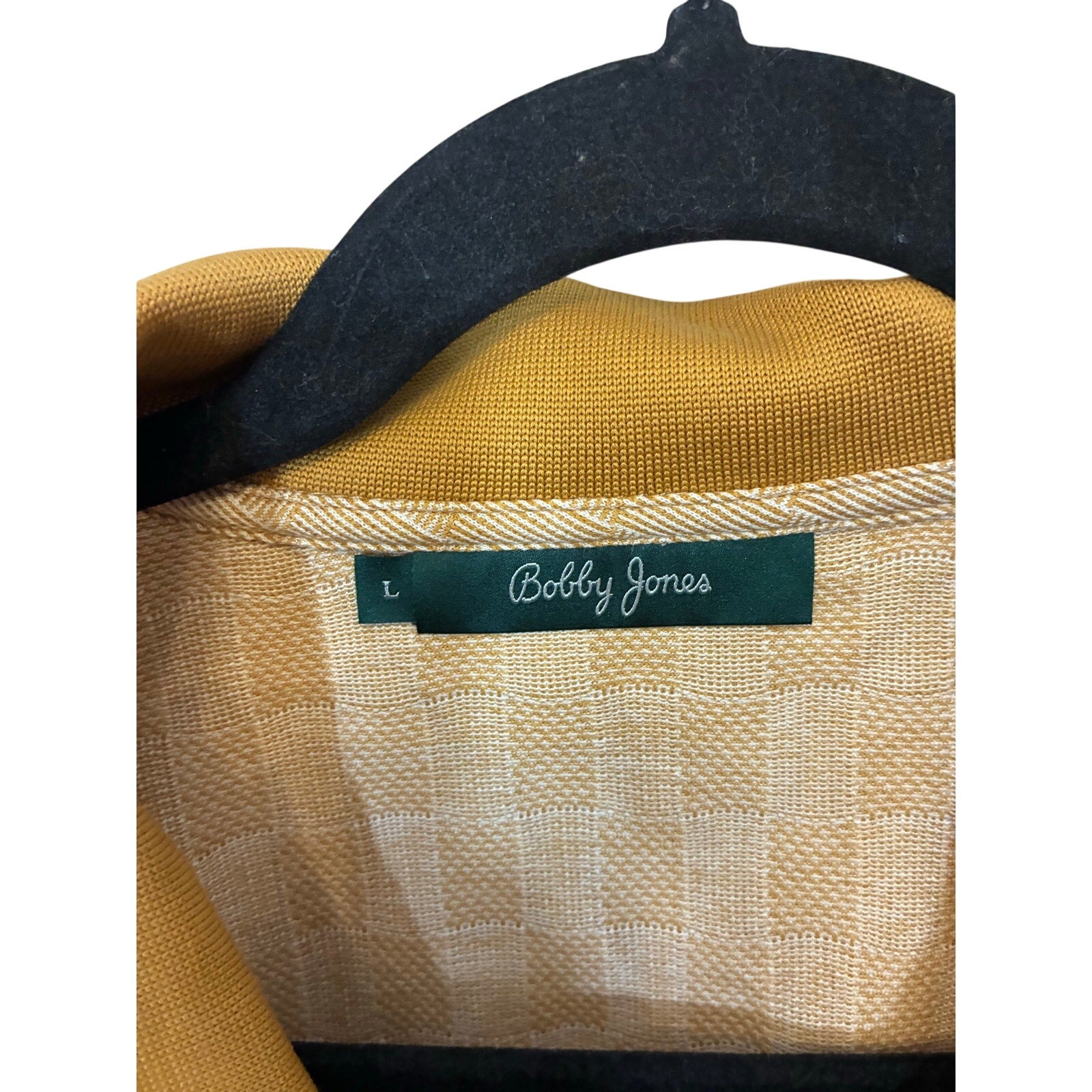 NWT Bobby Jones Collection Golf Polo Shirt Tan Textured Country Club Old Money L