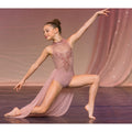 Patrick James Pink Embezzled Dance Leotard With Train Youth L