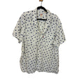 Levi’s Men’s XXL White Blue Geometric Print Cotton Button Up Shirt Retro Dad