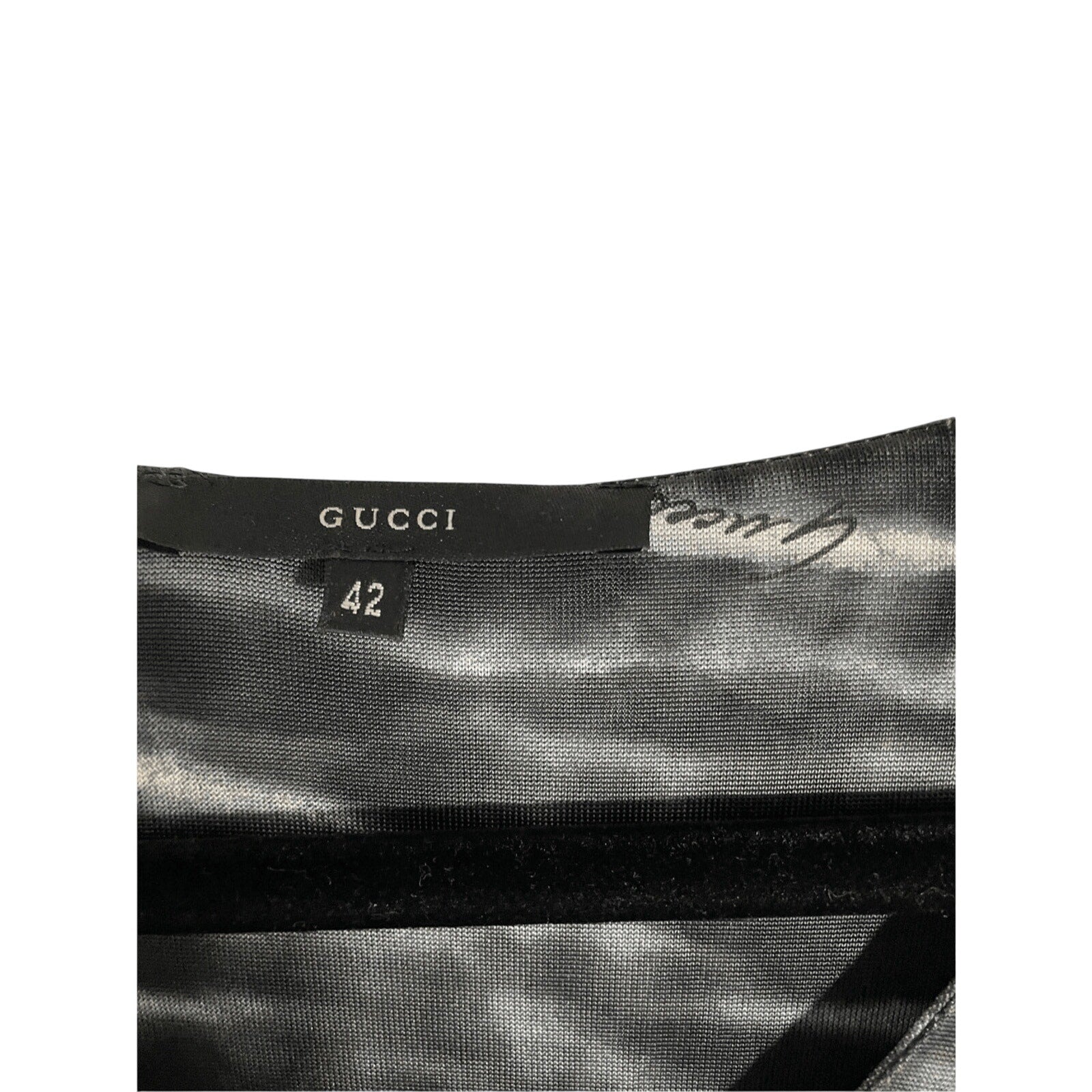 Gucci X Tom Ford Vintage S/S 2000 Abstract Print Long Sleeve V Neck Dress SZ 42