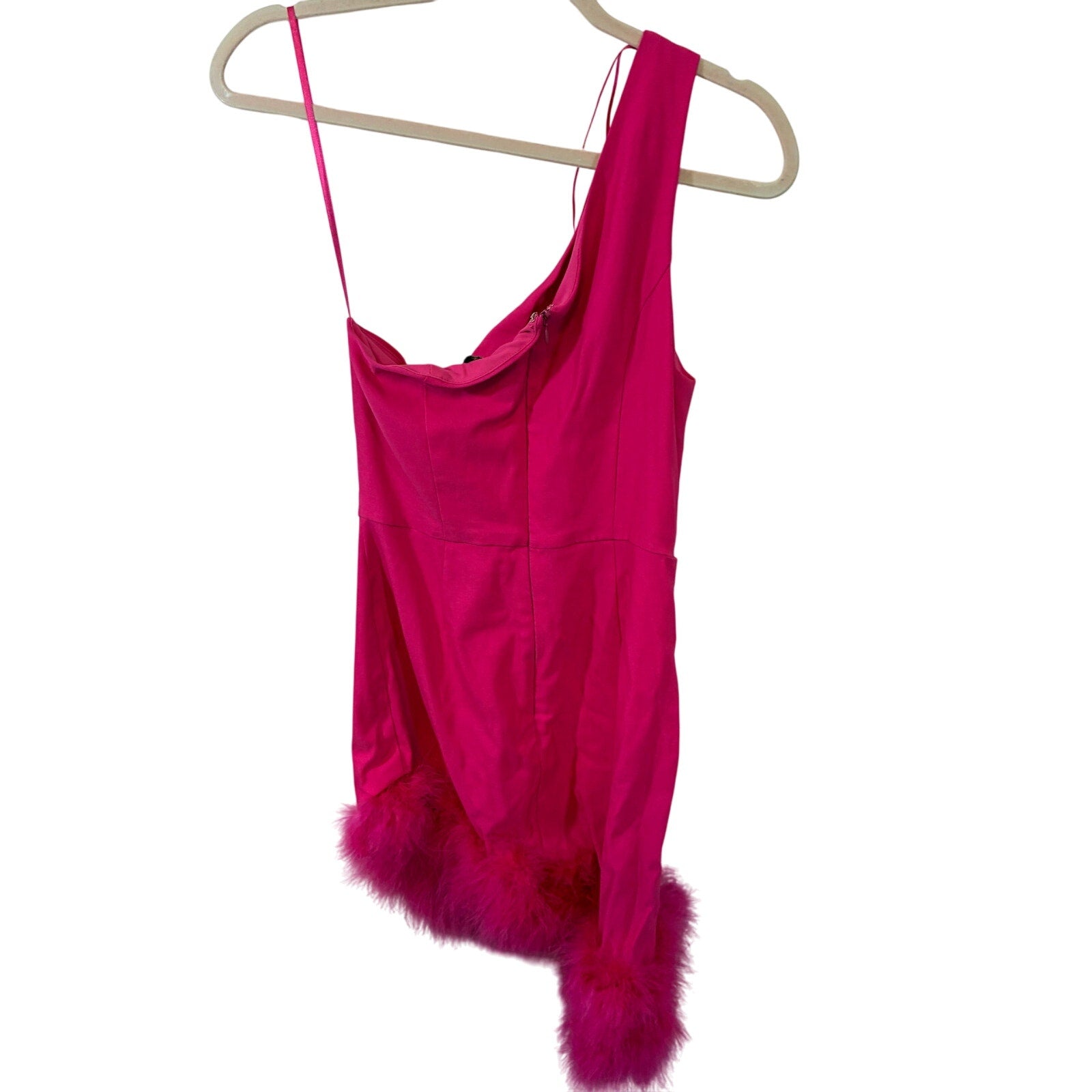 NWT Barbie Birthday Going Out Pink Girly Feminine Short One Shoulder Dress Do+Be