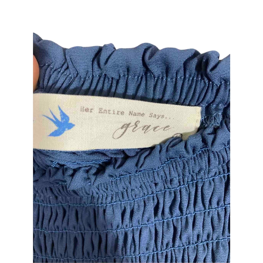 Blue Ruffled Her Entire Name Is Grace Whimsical Fairycore Romper