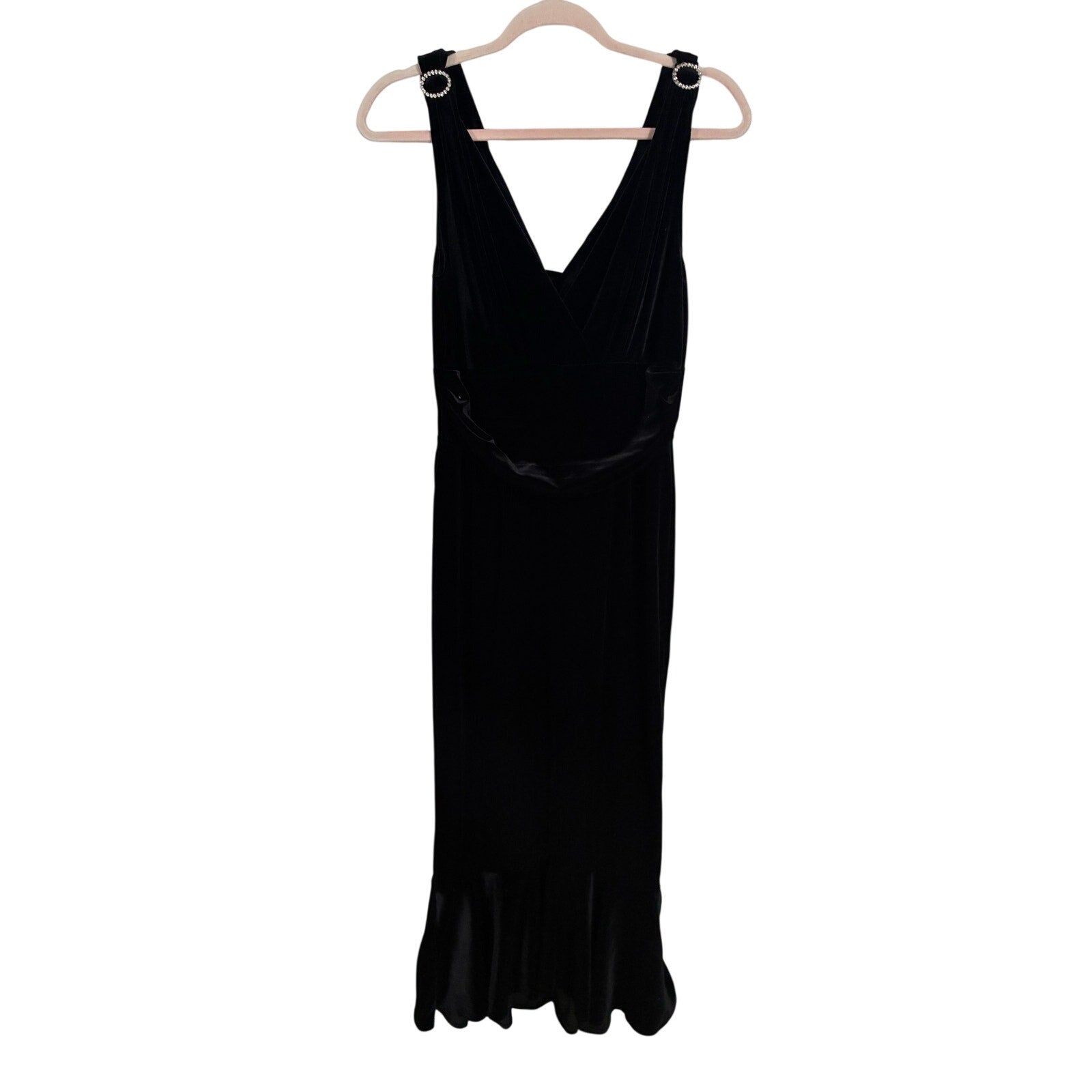Stop Staring! Vintage 2006 Black Velvet Maxi Dress Old Hollywood Pinup Glam Y2K