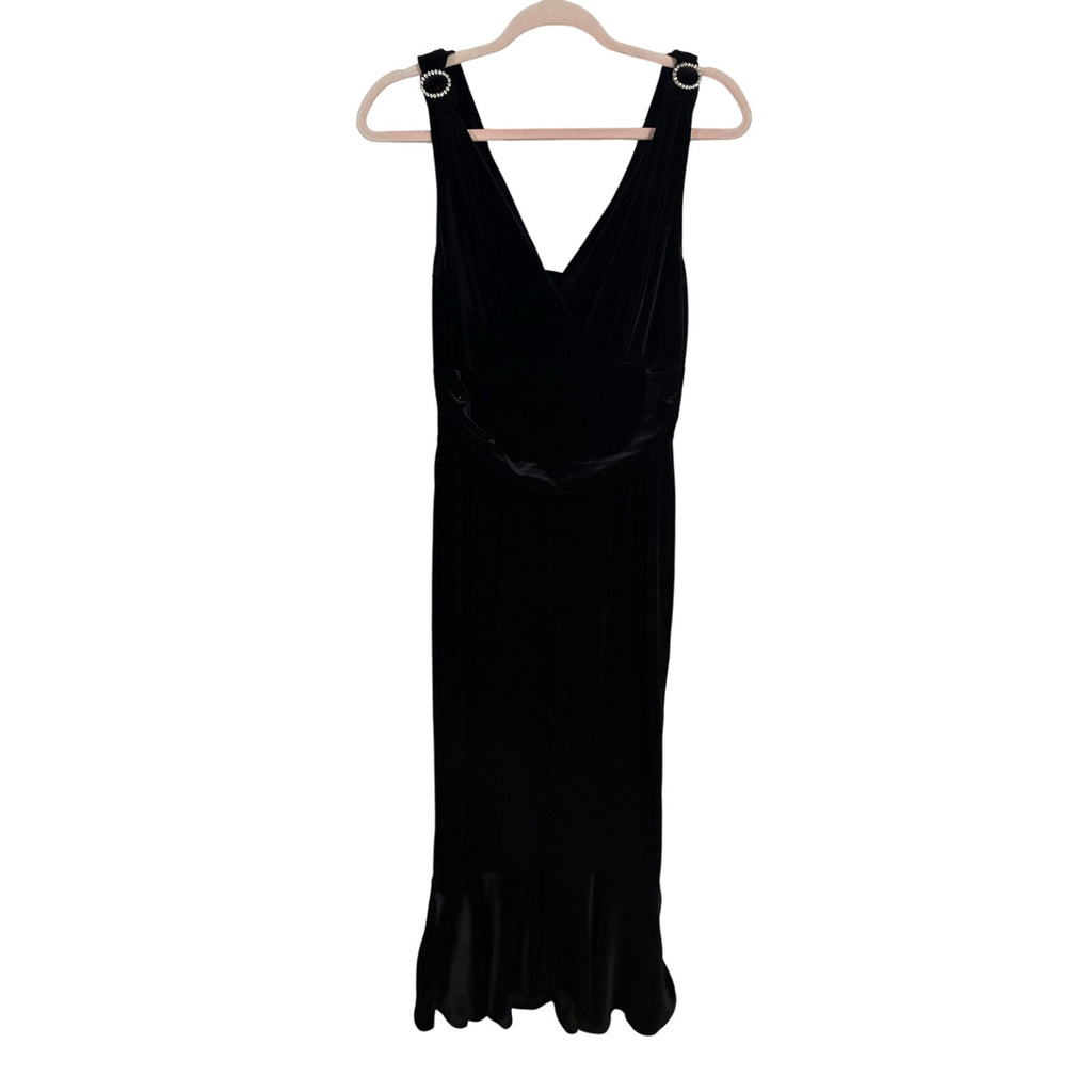 Stop Staring! Vintage 2006 Black Velvet Maxi Dress Old Hollywood Pinup Glam Y2K