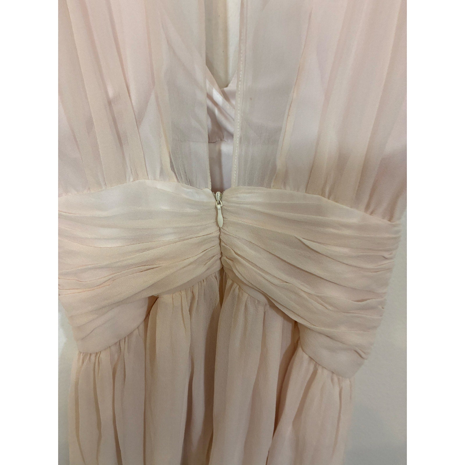 Revolve Divine Heritage Midi V Neck Dress Babydoll Soft Pink Balletcore SoftGirl