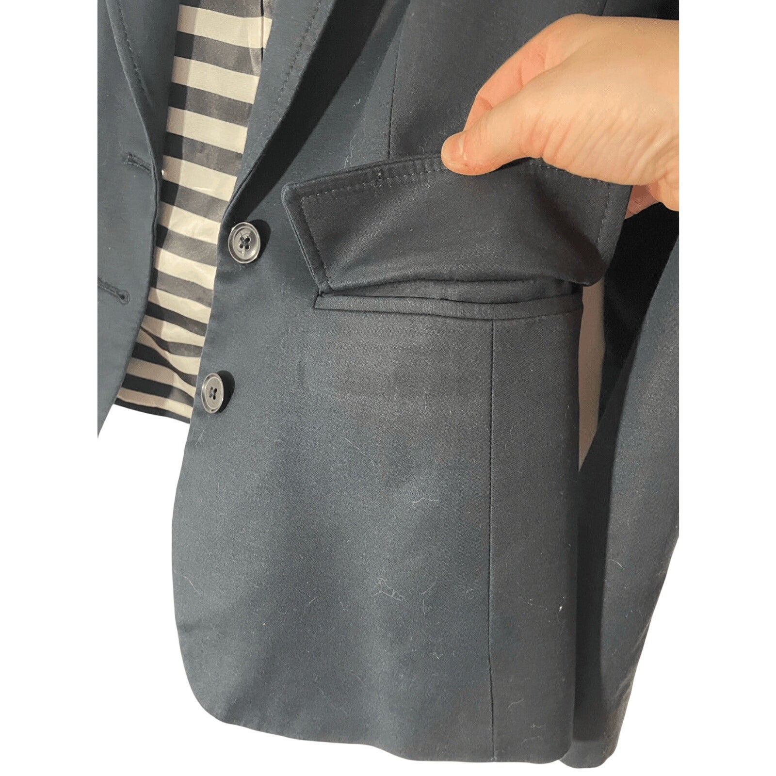 Banana Republic Women's Black Fitted Work Cotton Blazer Corporate Admin 00P