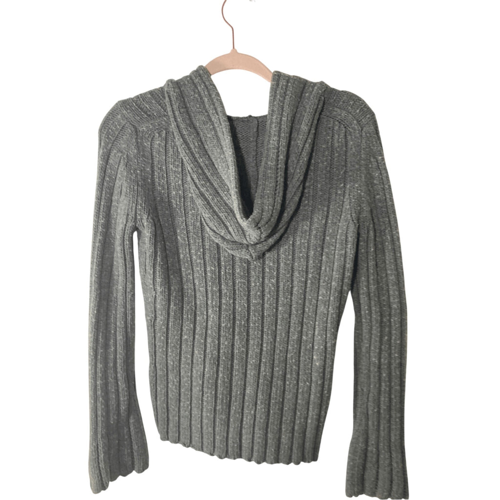 Express Women's Wool Heathered Gray Rug Carpet Patterned Texture Hoodie