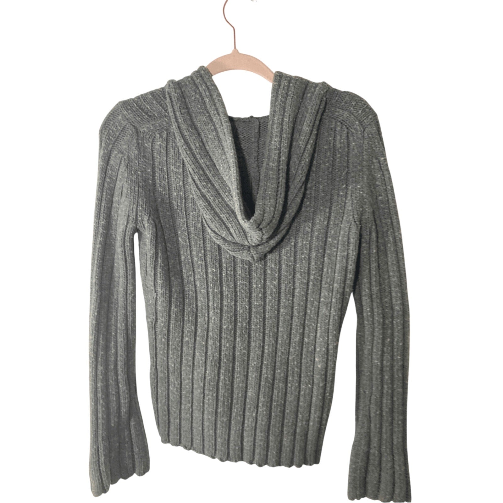 Express Women's Wool Heathered Gray Rug Carpet Patterned Texture Hoodie