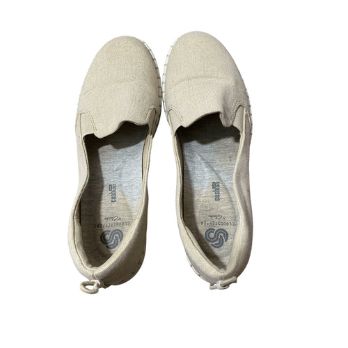 Clarks Women's Cloudsteppers Gold Soft Cushion Flats Sz 8 Metallic Futuristic
