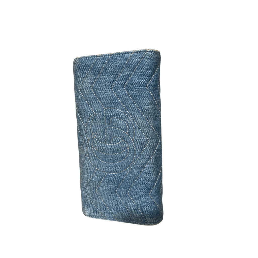 NWT Gucci Marmont Denim Pearl Zippy Wallet Limited Edition Preppy Denim Glam