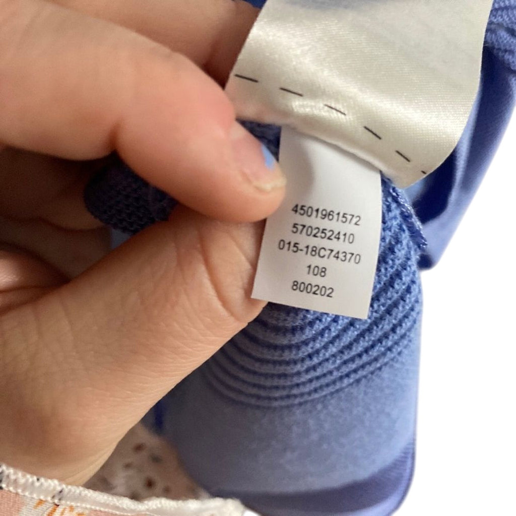 Chico's Striped Old Money Cotton Blue Minimalist Jackie Kennedy Elegant Blouse