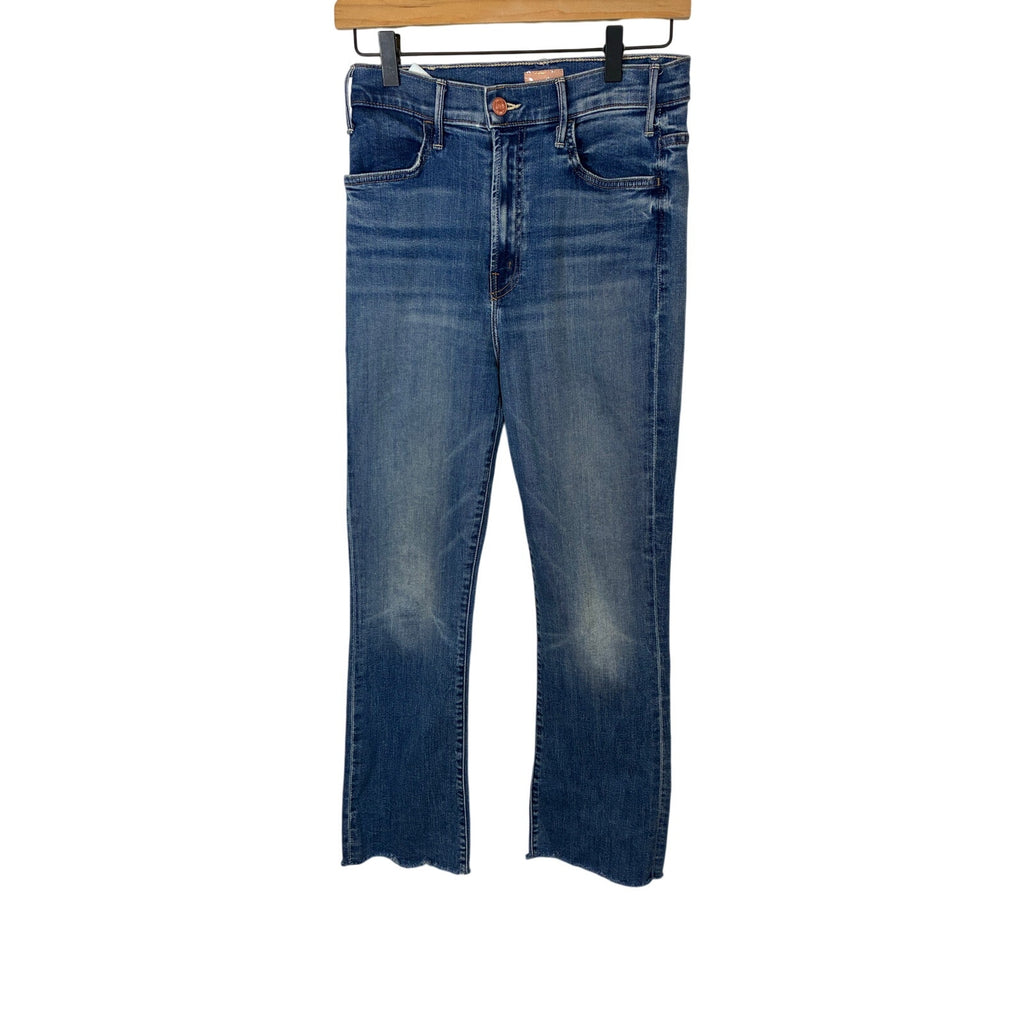 mother the hustler high rise ankle fray jeans 28 western cowboy rodeo cowgirl