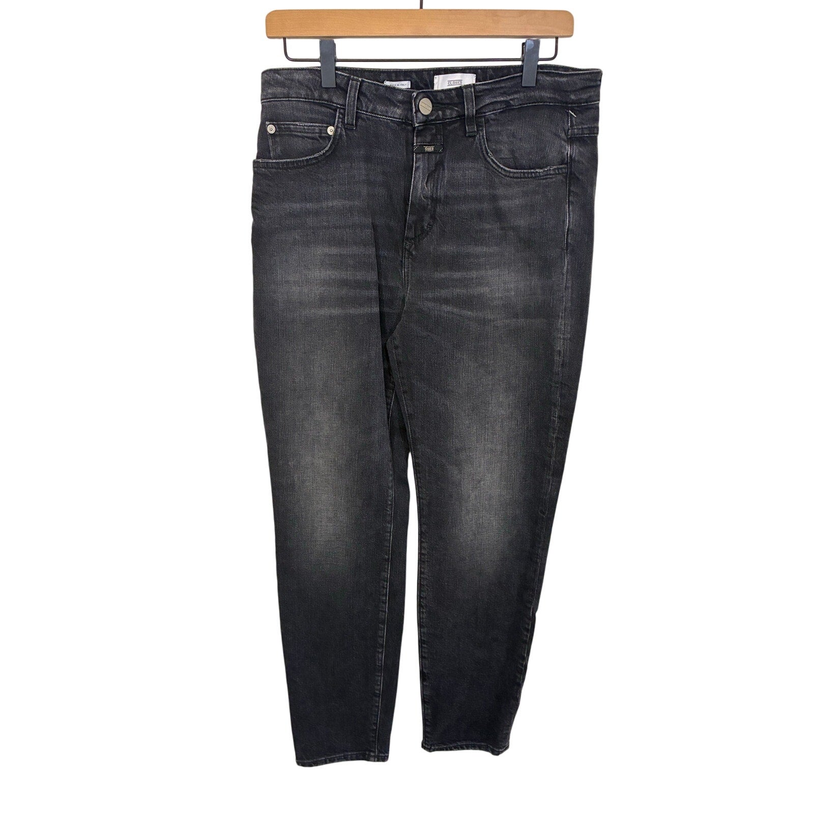 Closed Denim Jeans Women 29 Black Skinny Pusher Baker Jeans Candiani Minimal Emo