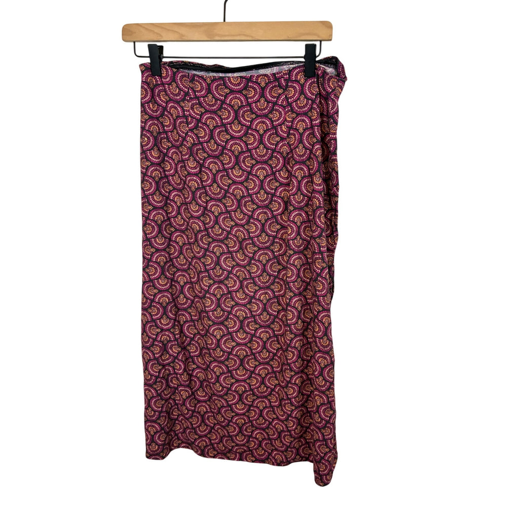 Marine Layer Ryan Midi Slip Skirt Purple Pink Boho Paisley Side Slit 6 Cottage