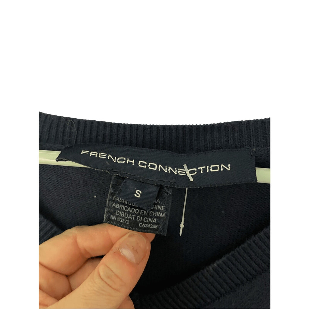 French Connection Acrylic Wool Blend Navy Knit Sweater Nautical Preppy S Academy