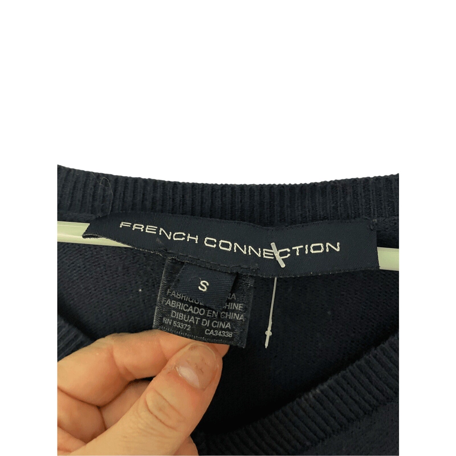French Connection Acrylic Wool Blend Navy Knit Sweater Nautical Preppy S Academy