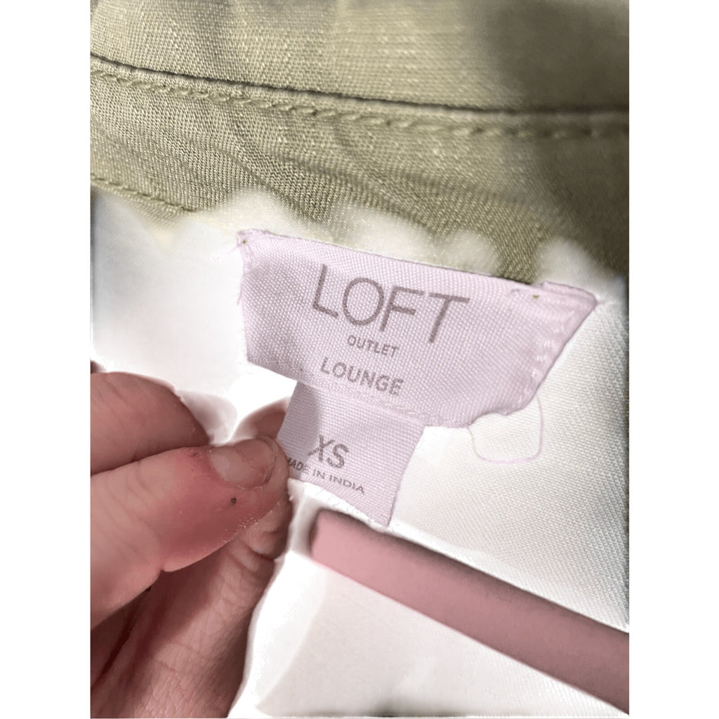 Loft Lounge Women's Olive Army Green Shirt Slip Dress Contemporary Coastal Beach