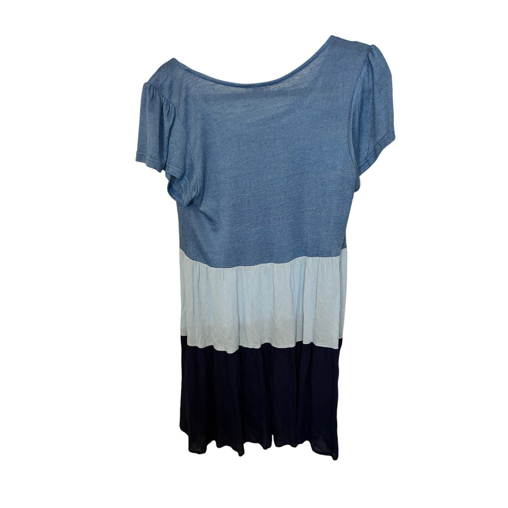 NWT Umgee Tiered Coastal Grandma Euro Summer Beachy Blue Cotton S Minimal Preppy