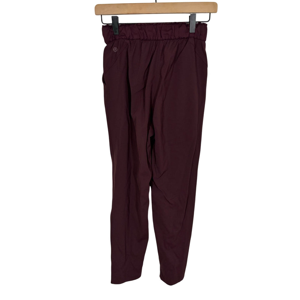 Lululemon Keep Moving 7/8 Pant Burgundy Luxtreme High Rise Travel Office Women 2