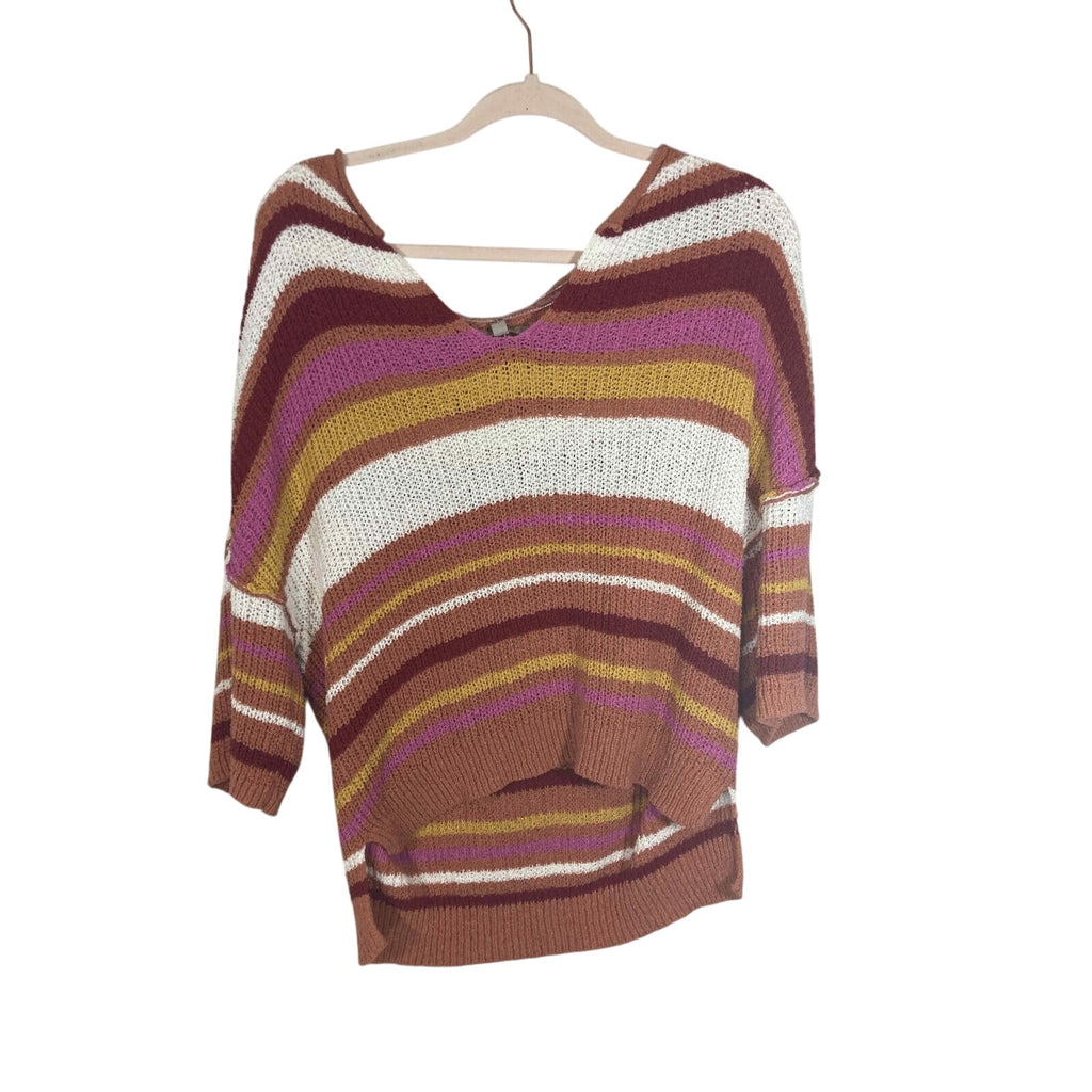 NWT Wonderly Aragon Boho Western Colorblock Sweater Medium Cozy Knit Pullover