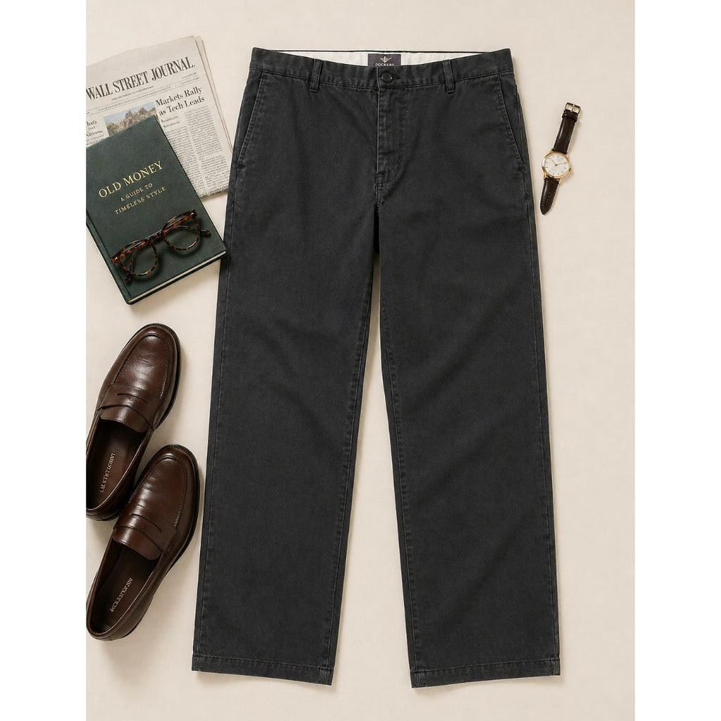 Docker's Men's Black Old Money 38x30L  Utility Khaki Classic Pants