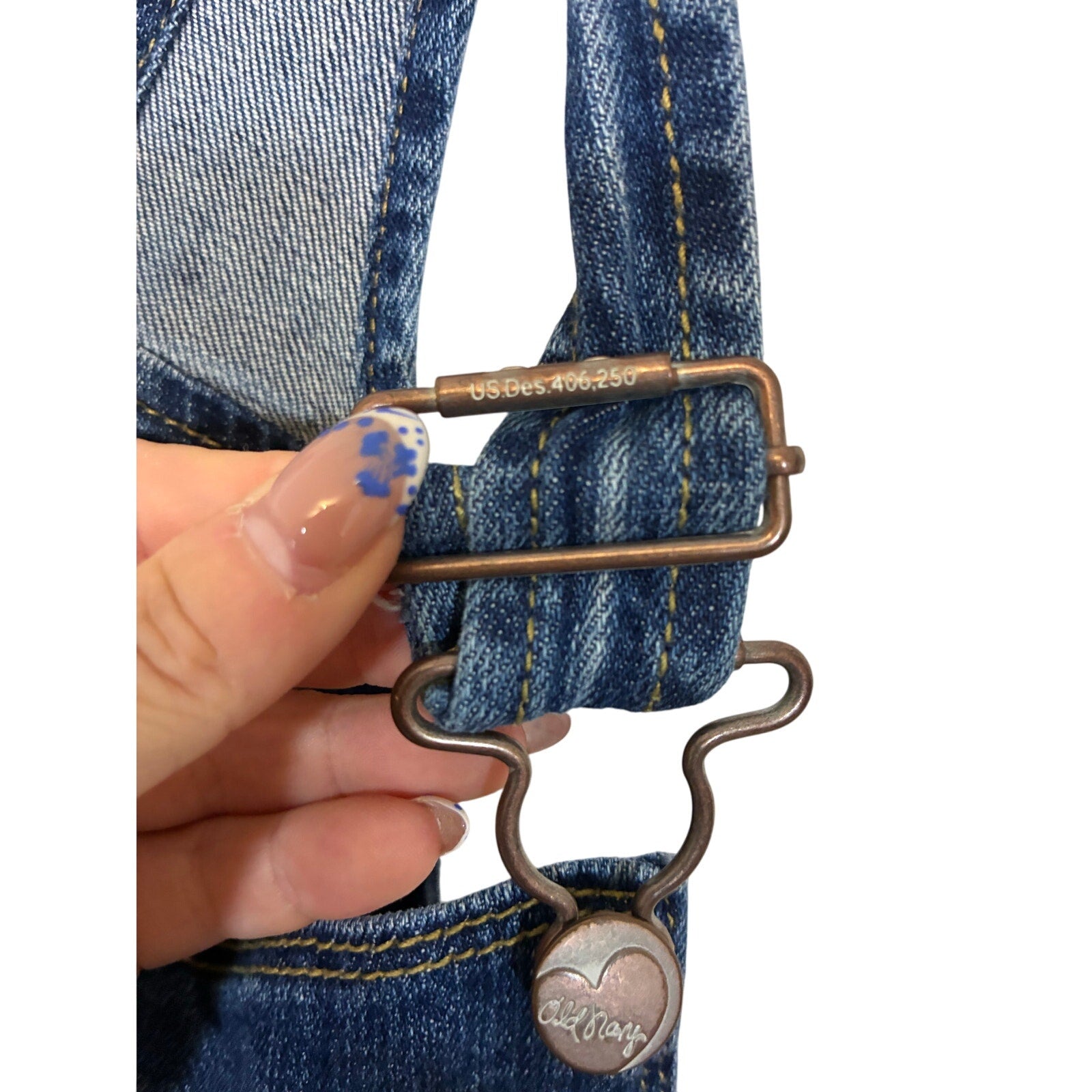 Vintage Old Navy Straight Dark-Wash Jean Girls Overalls Cottage Farm Kidcore