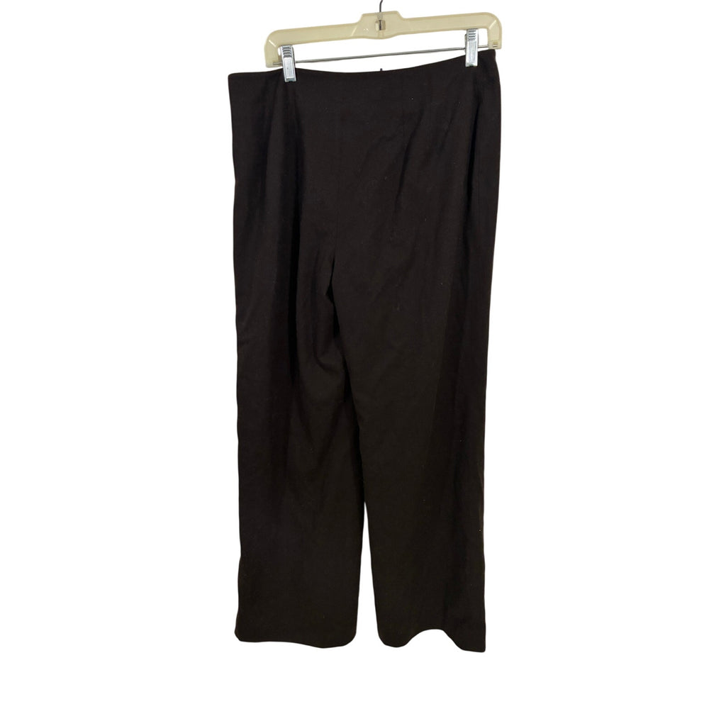VTG Talbots Italian Wool Espresso Brown Wide Leg Straight Dress Pants Size 14