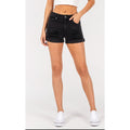 Kancan Distressed  Grunge Emo Black High Rise Mom Jean Shorts