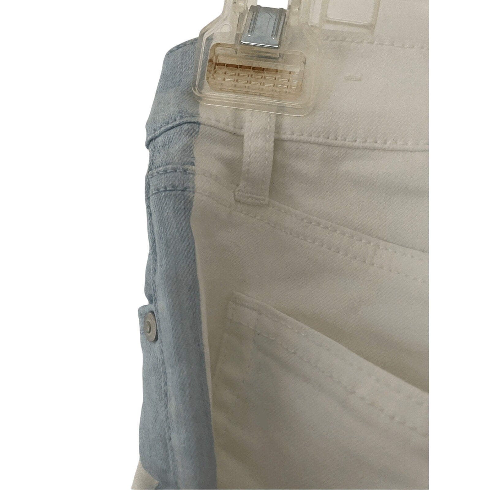 Ann Taylor Loft White Skinny Jeans Womens 24 High Rise Cropped Western Stripe