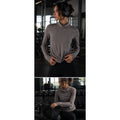 Taupe Gray Athletic Twist Front Top Women’s 4 Gorpcore Activewear Long Sleeve