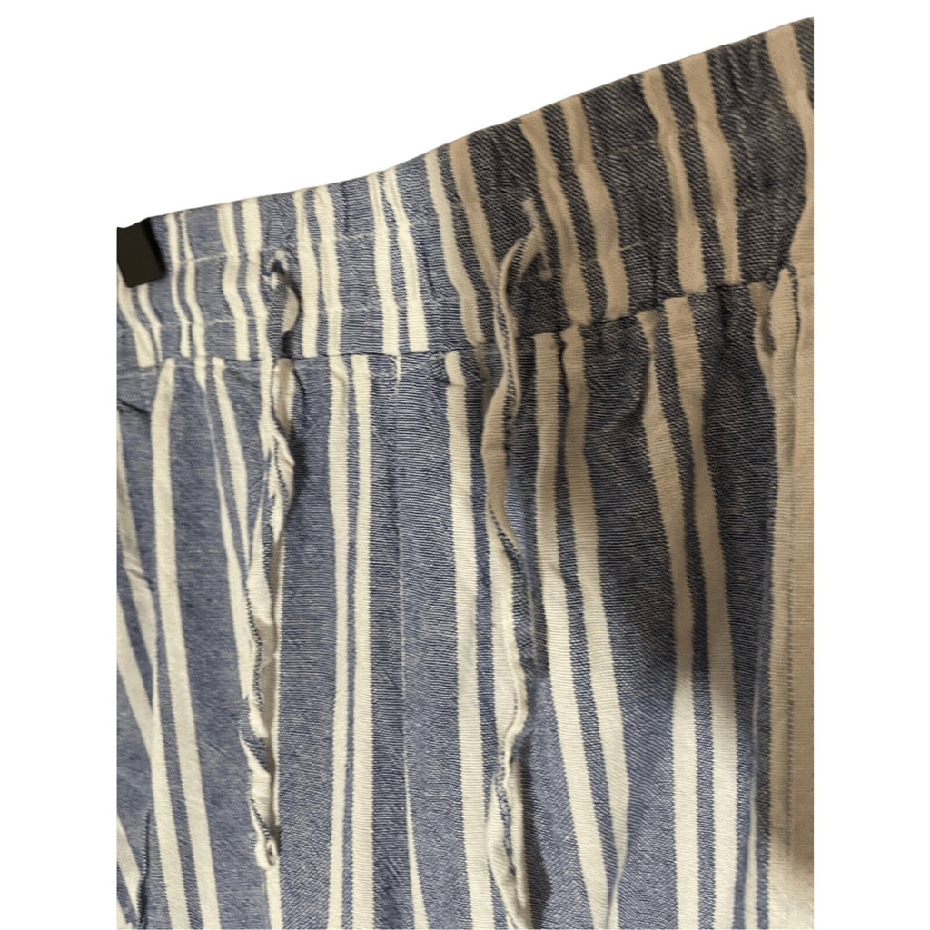NWT Royalty for Me Large Casual Breton Striped Cotton Pants Wide Leg Trousers