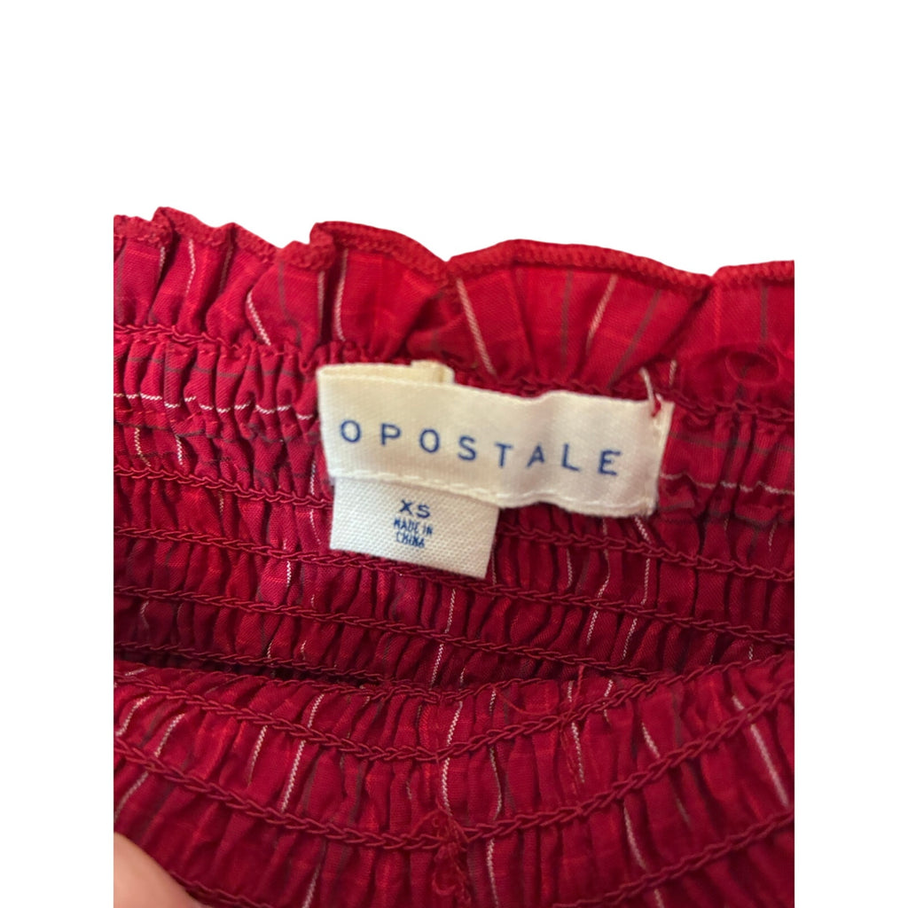 Aeropostale Y2K Off the Shoulder Stretchy Red Blouse Long Sleeve Holiday 2000s
